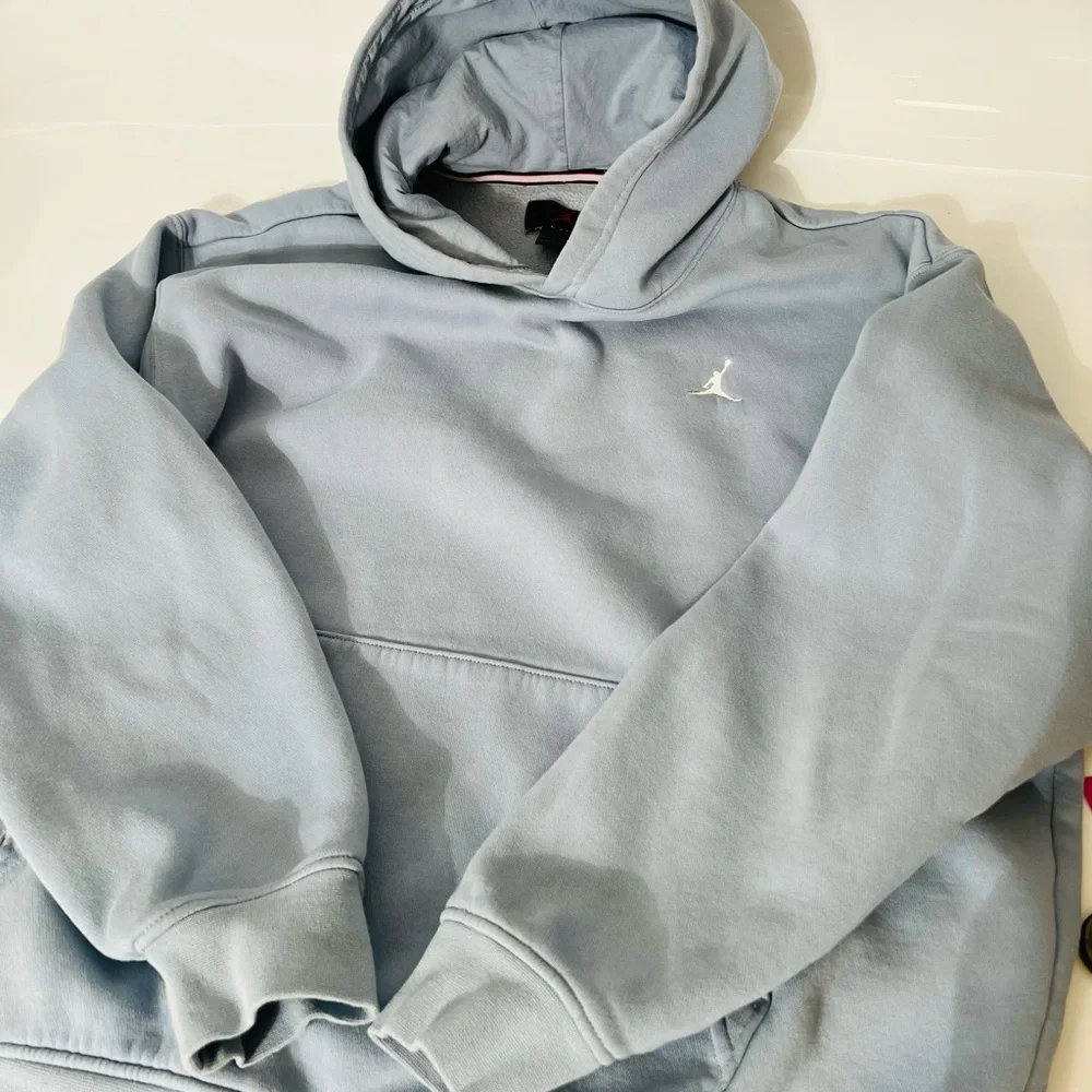 Air Jordan Essentials Mens Pullover Jumpman Hoodie Sweatshirt Light Blue Size XL